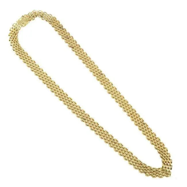 18ct Yellow Gold Brick Link Necklace 1.0 CM Wide 19.5 Gold Necklace