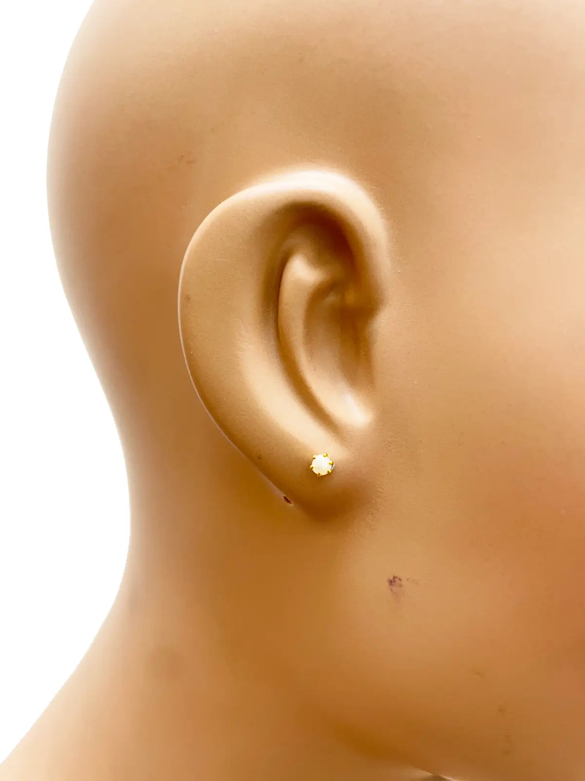 22ct Yellow Gold Children's Freshwater Pearl Claw Stud Earrings 3.9mm