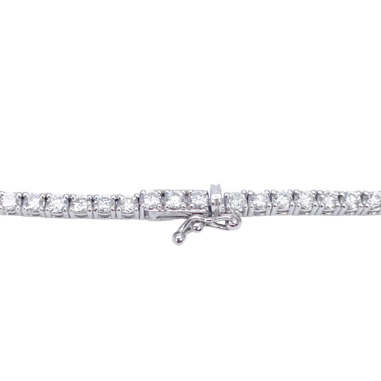 14ct White Gold Natural Diamond Tennis Necklace 5.96ct 17''inches 