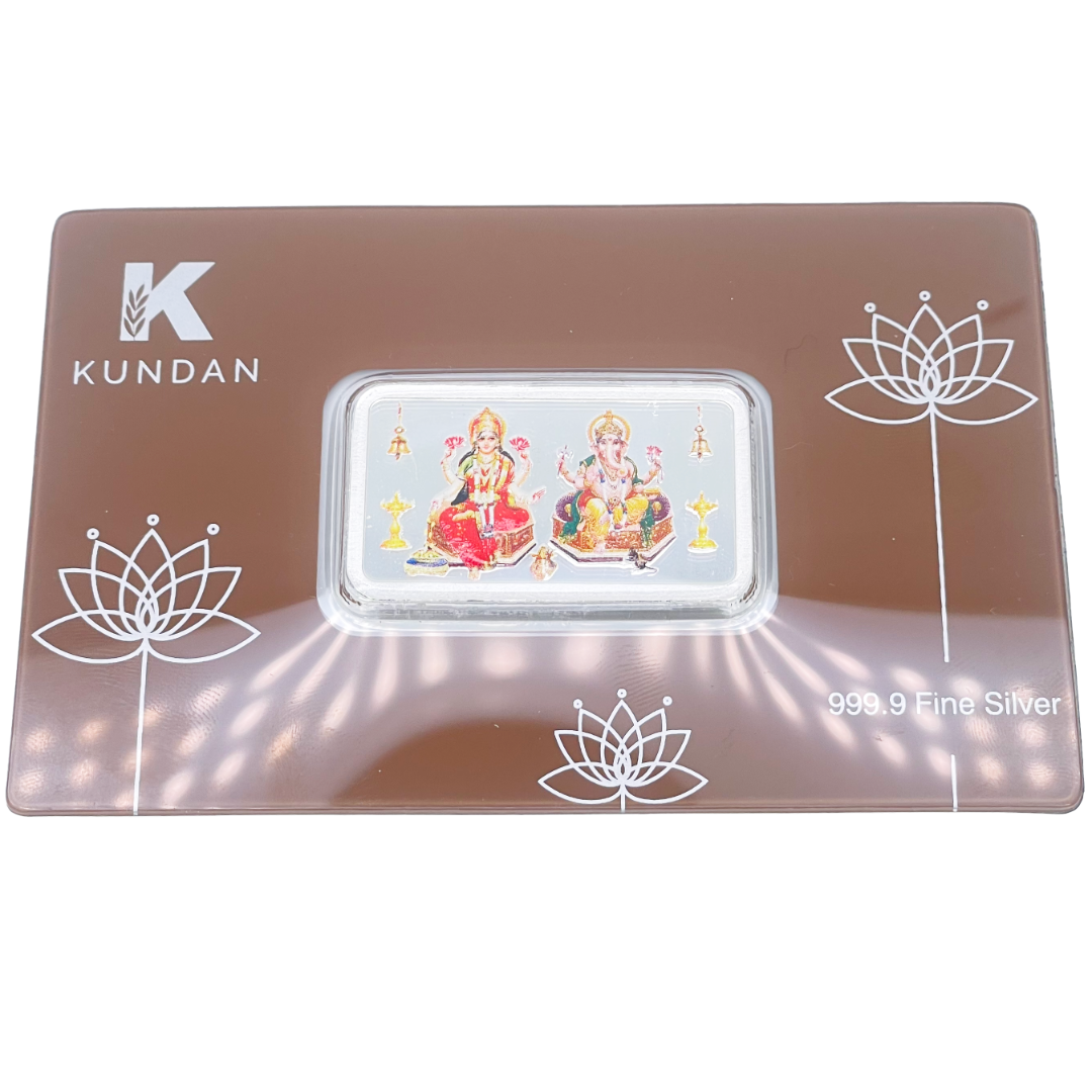 Silver Bar Laxmi Ganesh Silver Diwali / Dhanteras / Gift Fine 999.9