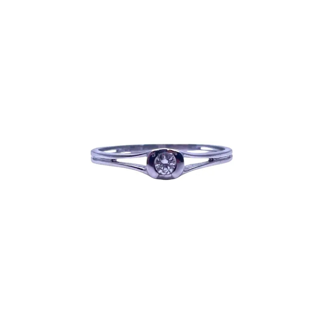 18ct White Gold Diamond Solitaire Ring 0.08ct  Diamond Ring