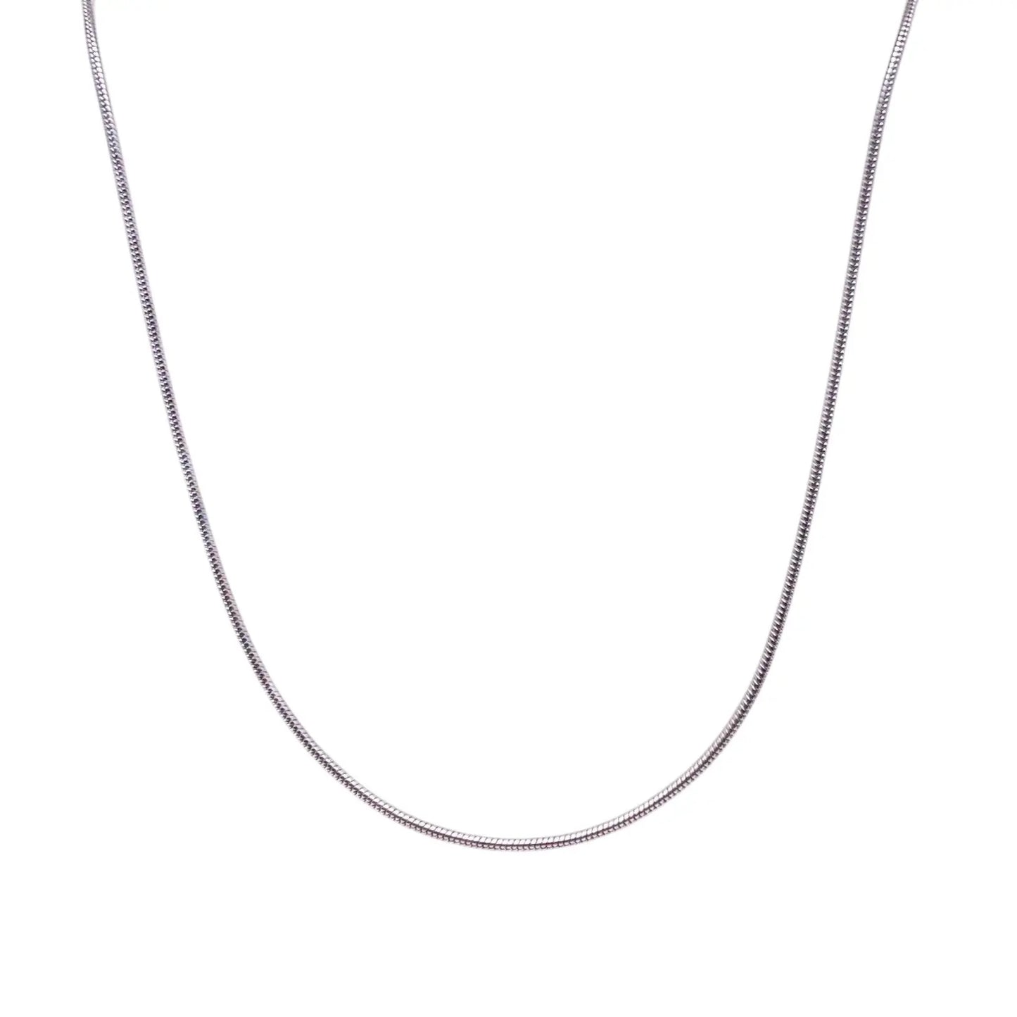 18ct White Gold Snake Necklace 16  Gold Chain