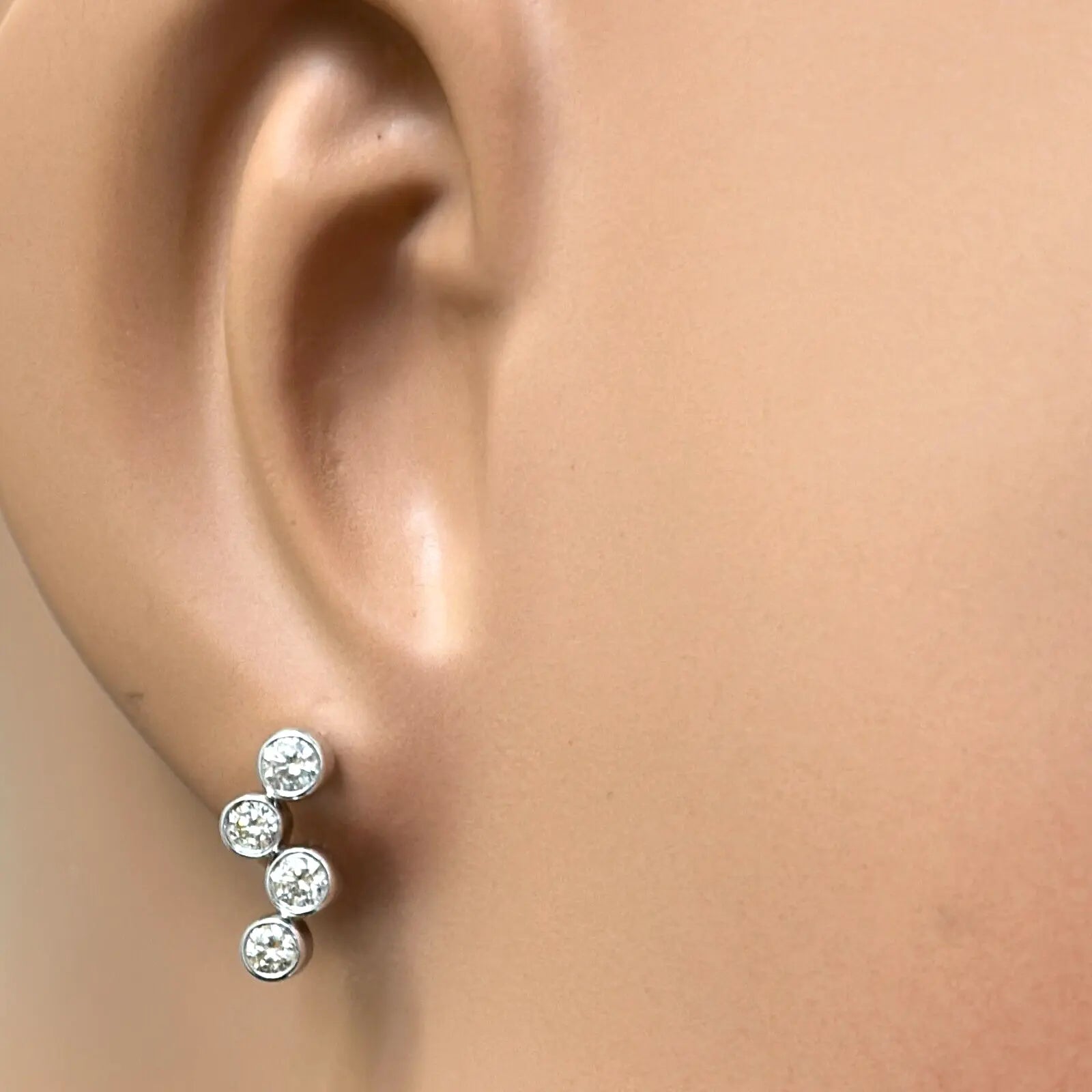 18ct White Gold & Natural Diamond Bubble Drop Earrings 0.65ct  Diamond earring