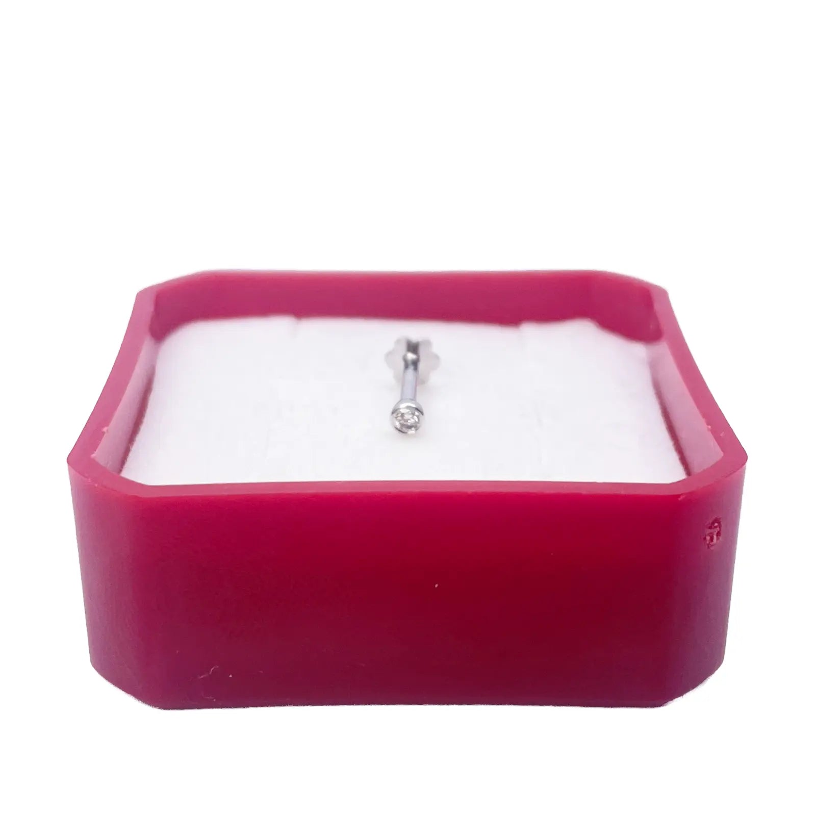 18ct White/Yellow Gold Diamond Bezel Nose Stud Pin 0.02ct 