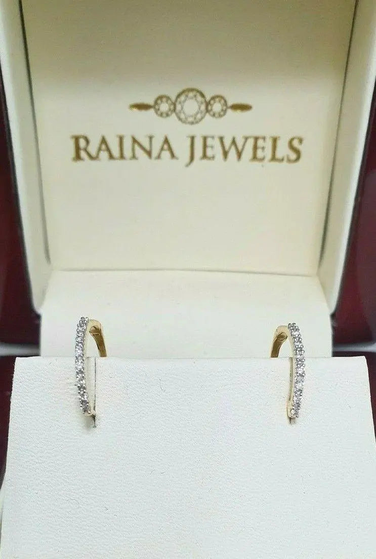 18ct Yellow Gold Diamond Pair of Hoop Earrings 0.08ct  Diamond earring
