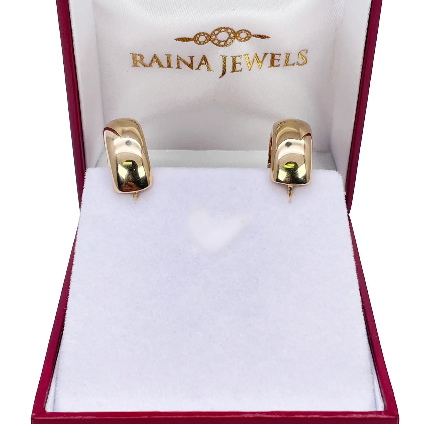 18ct Yellow Gold Hoop Huggie High Polished Earrings 8.2mm Width 18mm Diameter  Gold earring