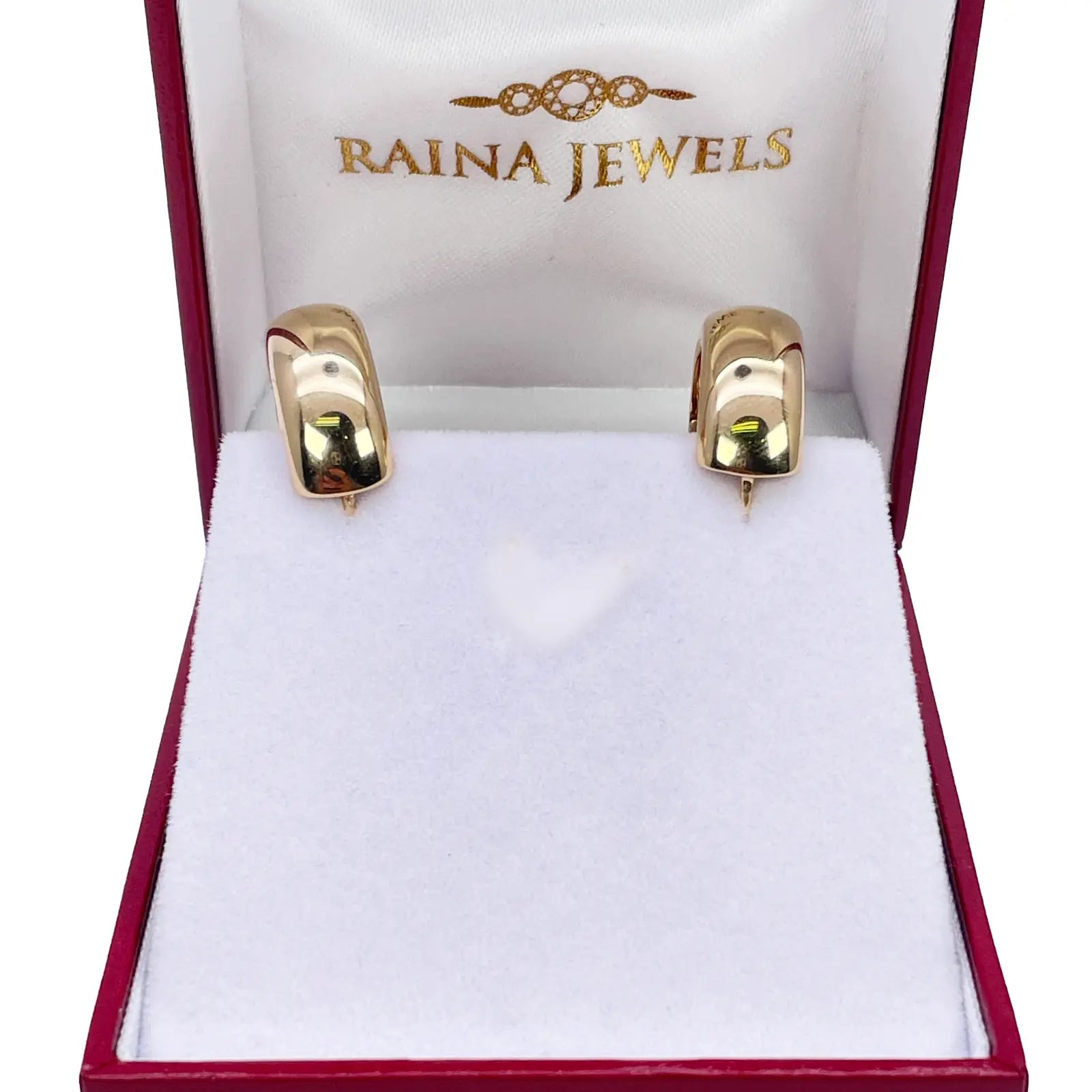 18ct Yellow Gold Hoop Huggie High Polished Earrings 8.2mm Width 18mm Diameter  Gold earring