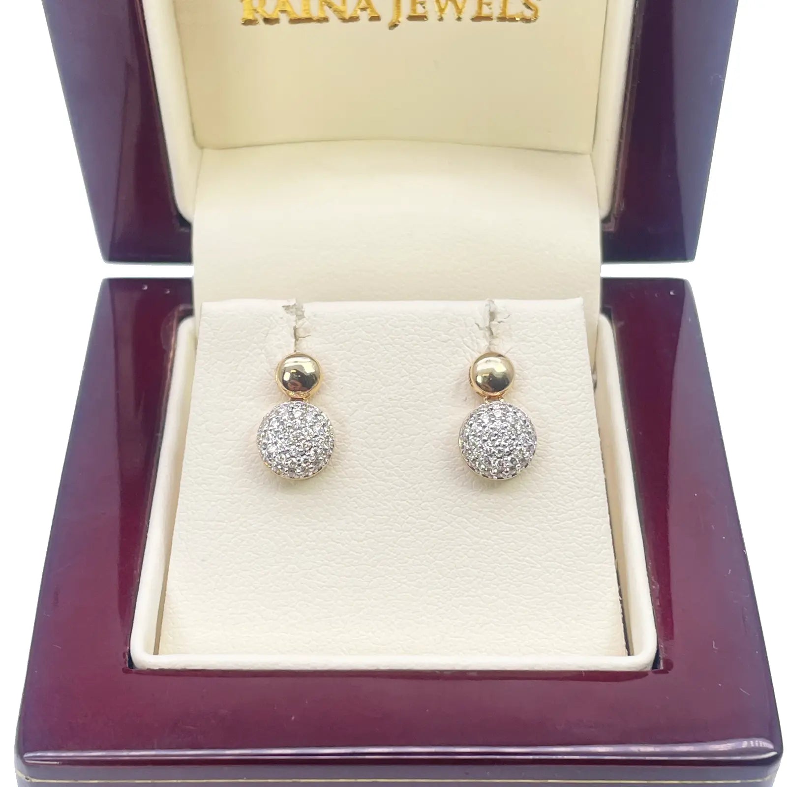 18ct Yellow Gold Natural Diamond Drop/Dangle Stud Earrings 0.28ct 