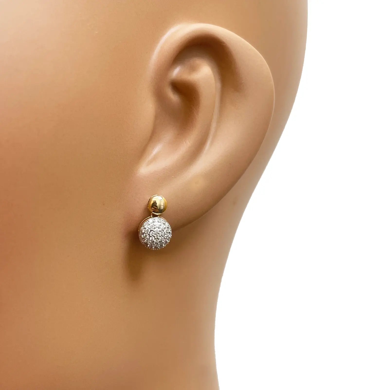 18ct Yellow Gold Natural Diamond Oval Drop/Dangle Stud Earrings 0.30ct  Diamond earring