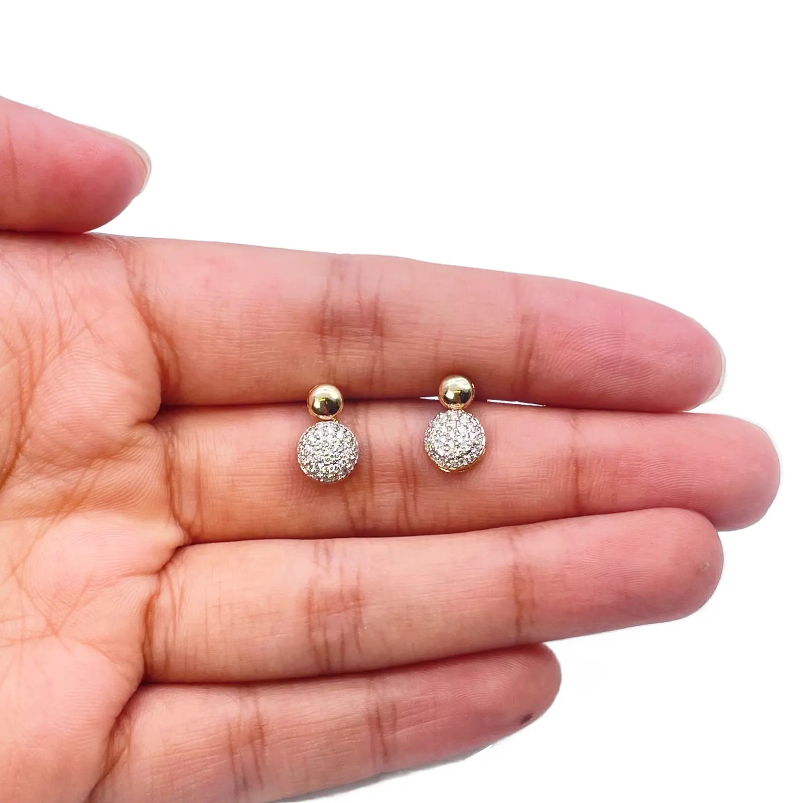 18ct Yellow Gold Natural Diamond Oval Drop/Dangle Stud Earrings 0.30ct  Diamond earring
