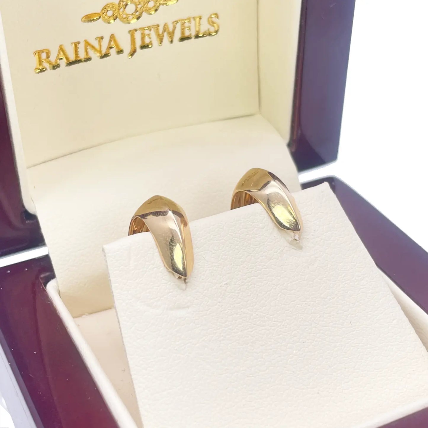 18ct Yellow Gold  Square Hoop Huggie High Polished Minimalist Chic Earrings  Gold earring