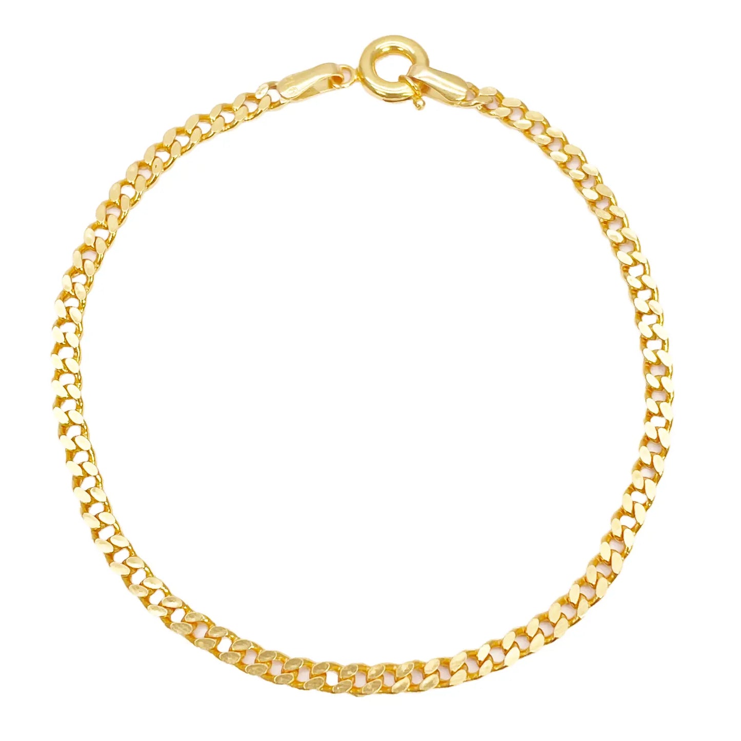 22ct Gold Curb Link Bracelet High Polished Plain 6.8 Inches 
