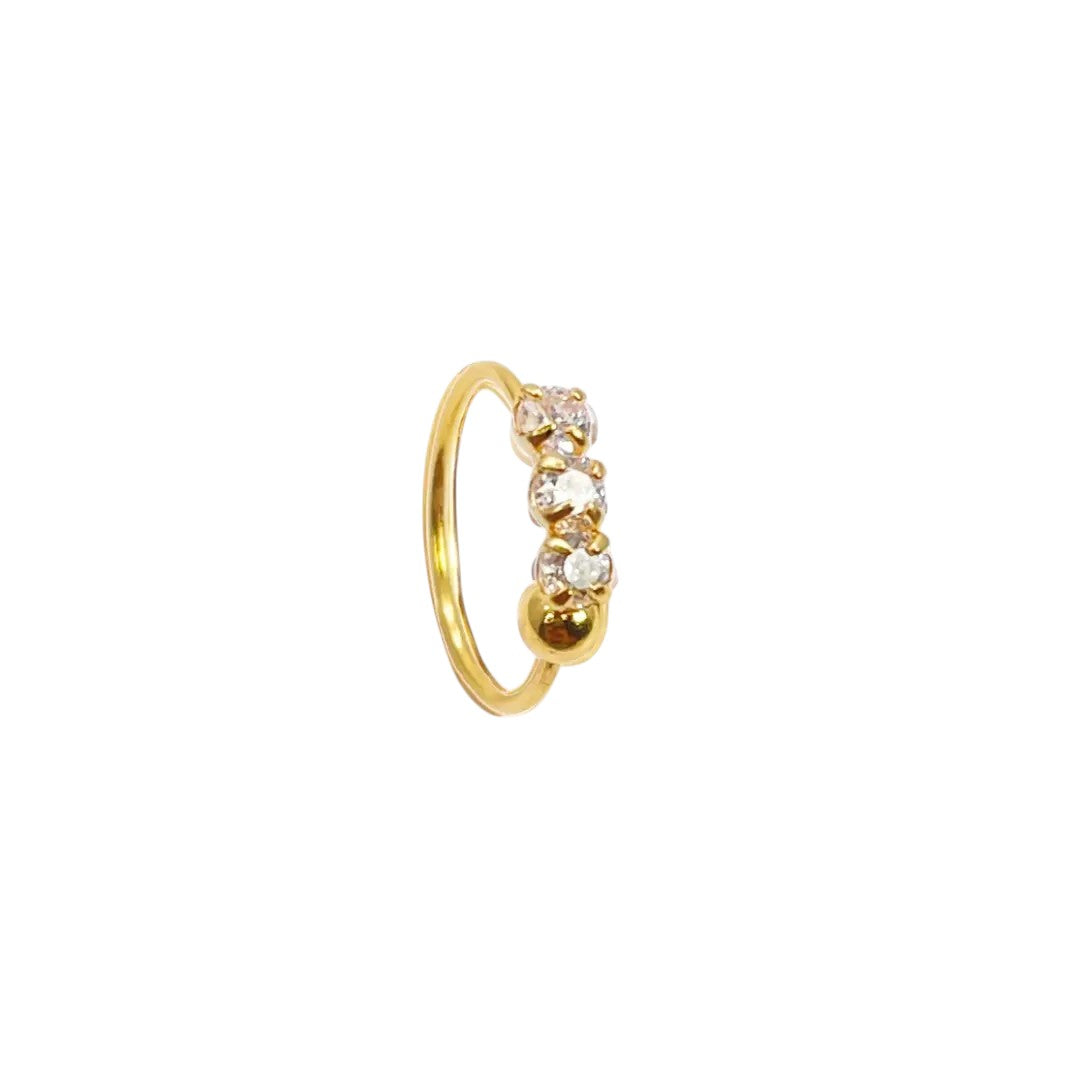 22ct Yellow Gold Beautiful Tiny Hoop Huggie Nose Hoop Huggie Ring 8.4mm Diameter