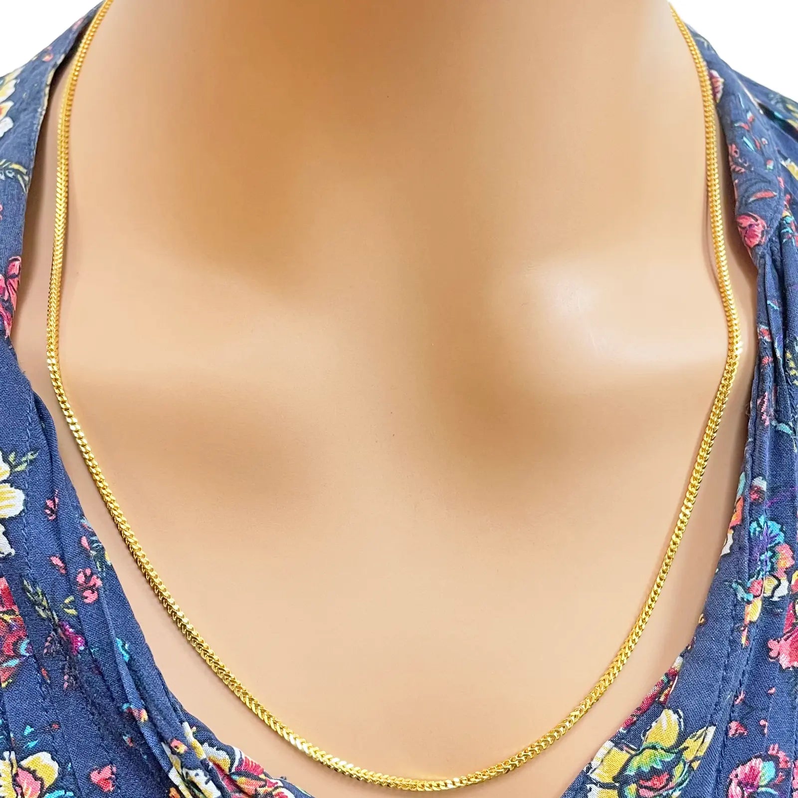 22ct Yellow Gold Foxtail Chain Necklace 22''inches 1.8mm Width 