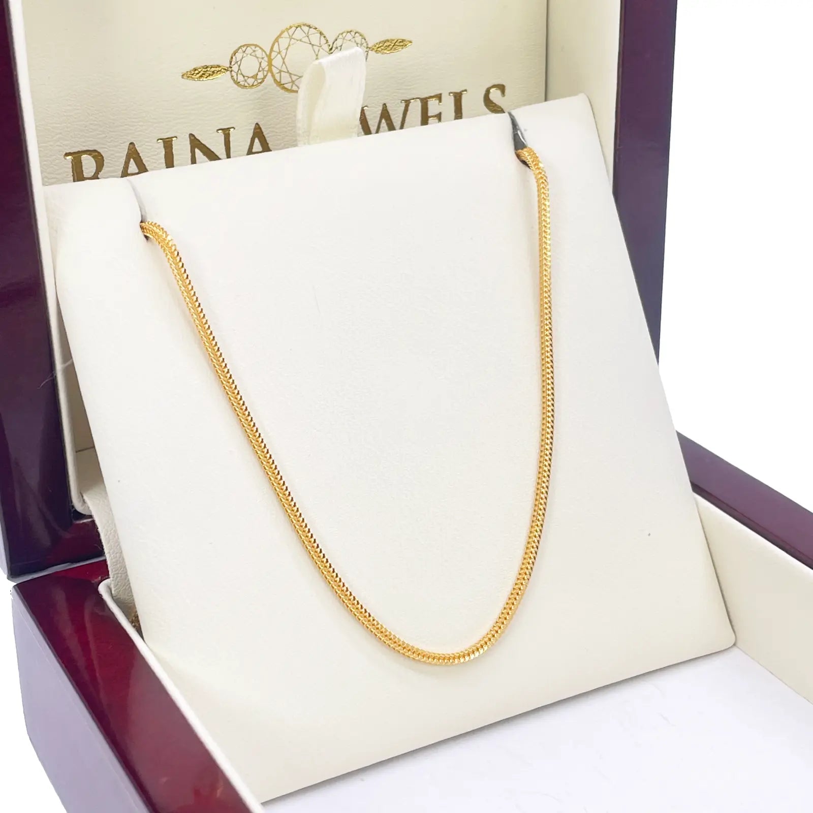 22ct Yellow Gold Foxtail Dragon Chain Necklace 16''inches 1.5mm Width 
