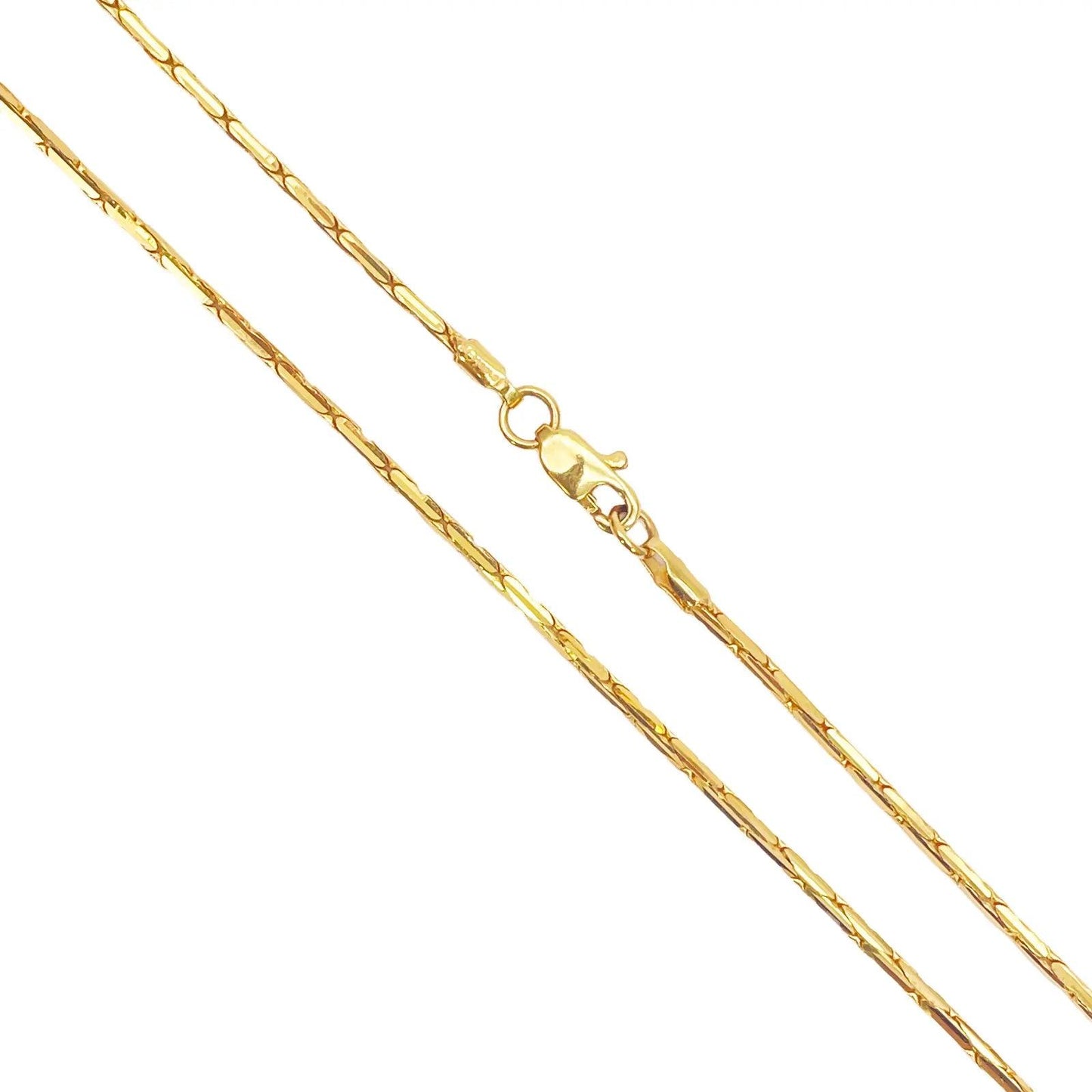 22ct Yellow Gold High Polished Bar Link Chain Necklace 18 inches 1.4mm Width  Chains