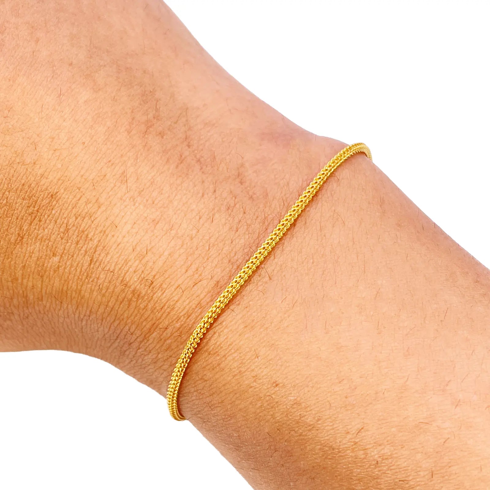 22ct Yellow Gold Minimalist Foxtail Dragon Chain Bracelet 1.5mm Width  Gold Bracelet