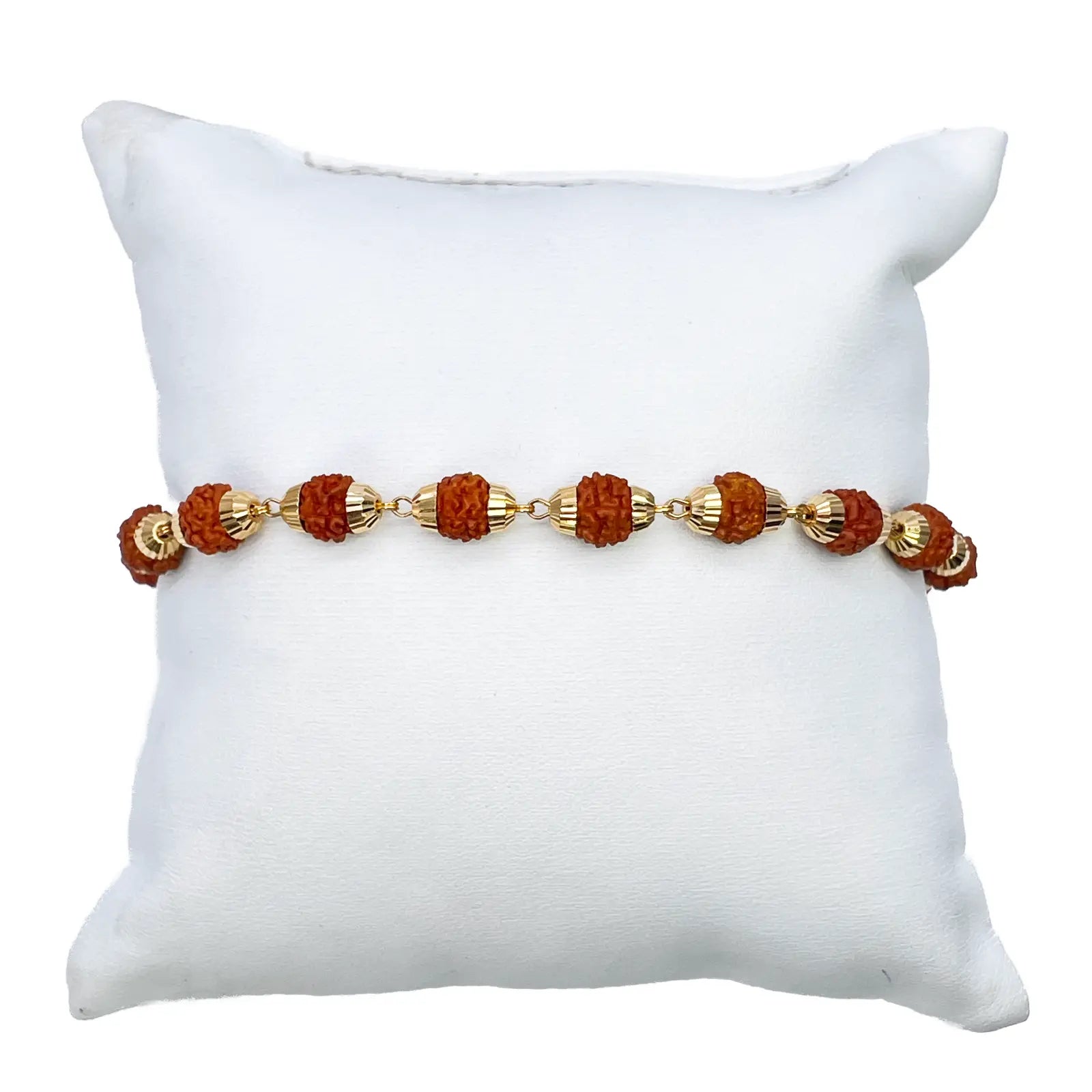 22ct Yellow Gold Rudraksha Bracelet 8 Inches 