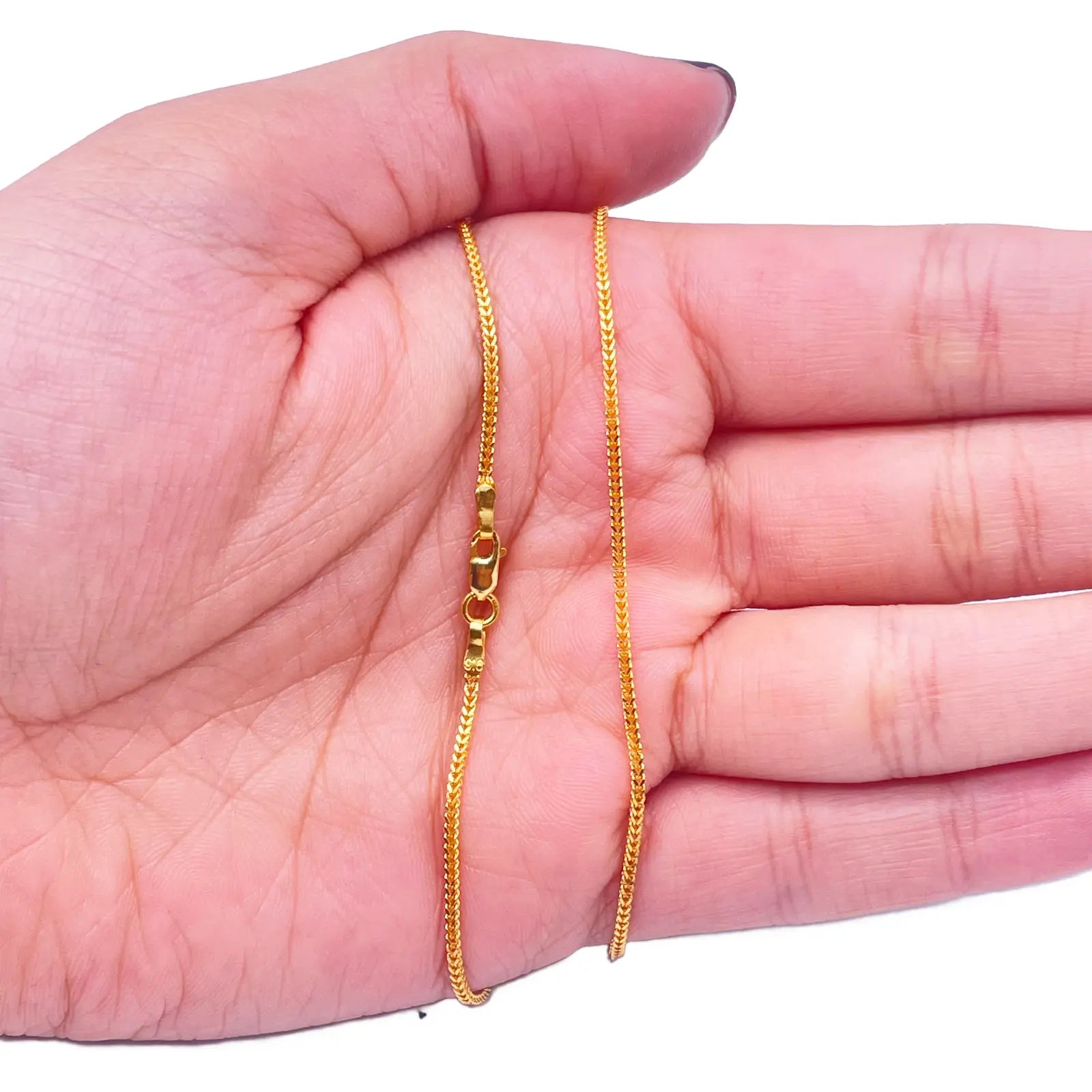 22ct Yellow Gold Solid Foxtail Chain Necklace 16 Inches 1.2m Width 
