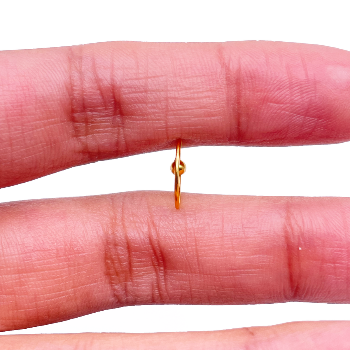 22ct Plain Polished Yellow Gold Single Nose Ring 10mm