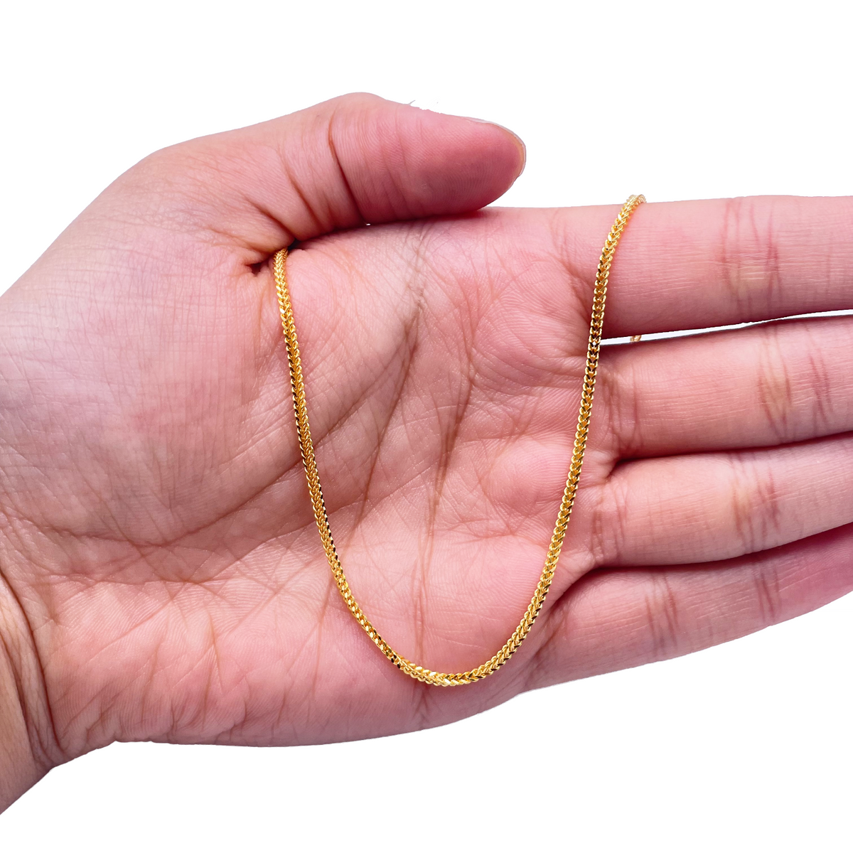 22ct Yellow Gold Solid Foxtail Chain Necklace 18'' inches 1.6mm Width