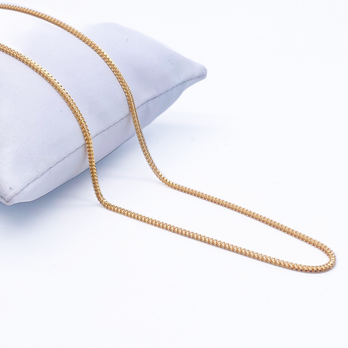 22ct Yellow Gold Solid Foxtail Chain Necklace 18'' inches 1.6mm Width