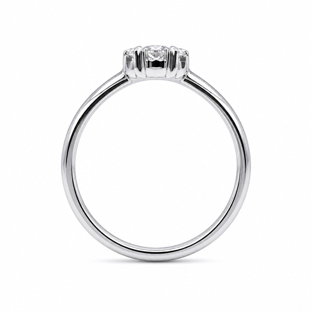 18ct White Gold Natural Diamond Floral Cluster Ring 0.39ct