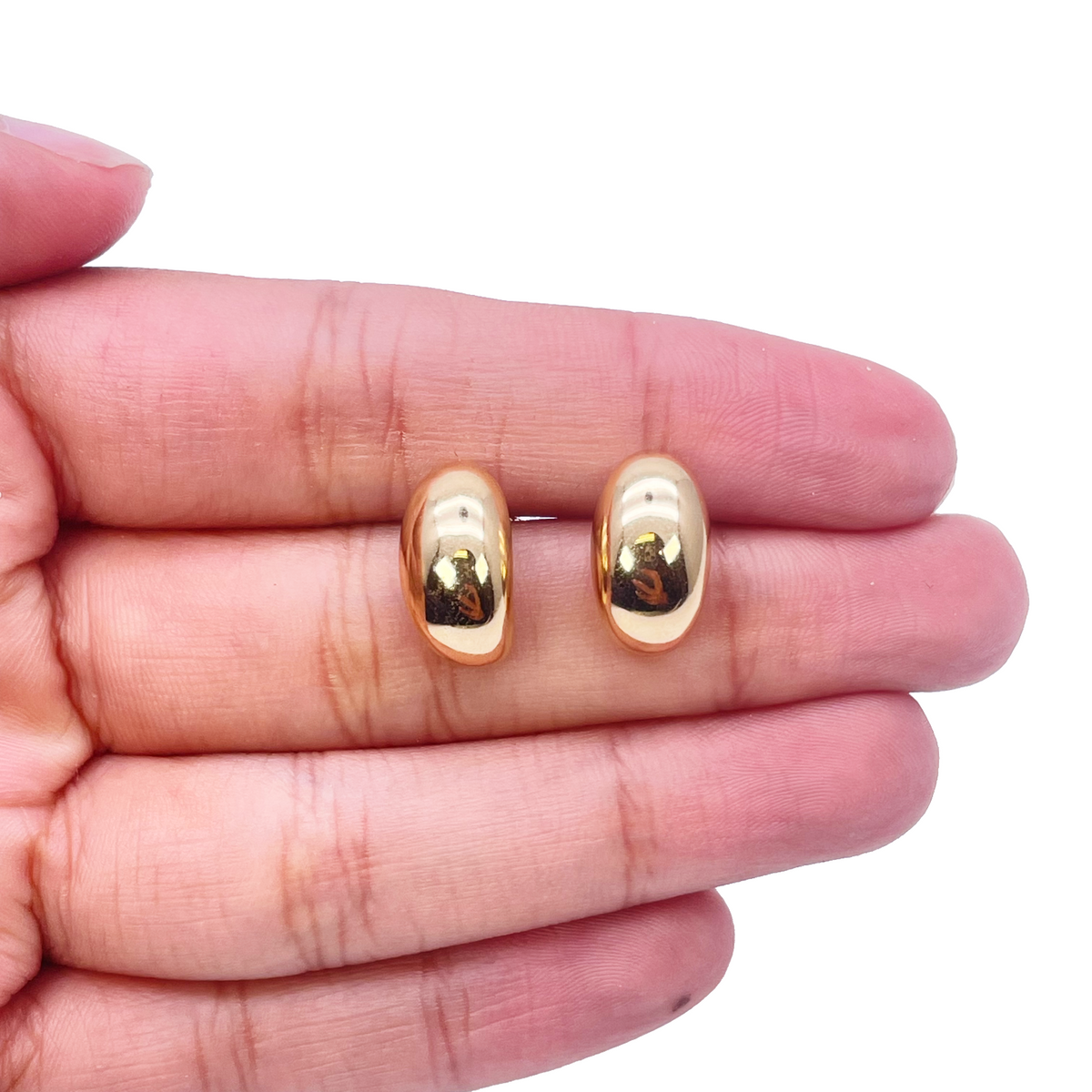 18ct Yellow Gold High Polished Minimalist Chic Earrings