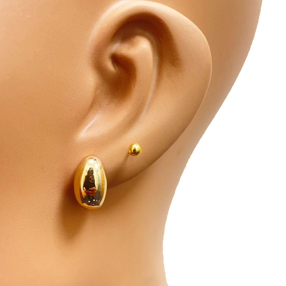 18ct Yellow Gold High Polished Minimalist Chic Earrings
