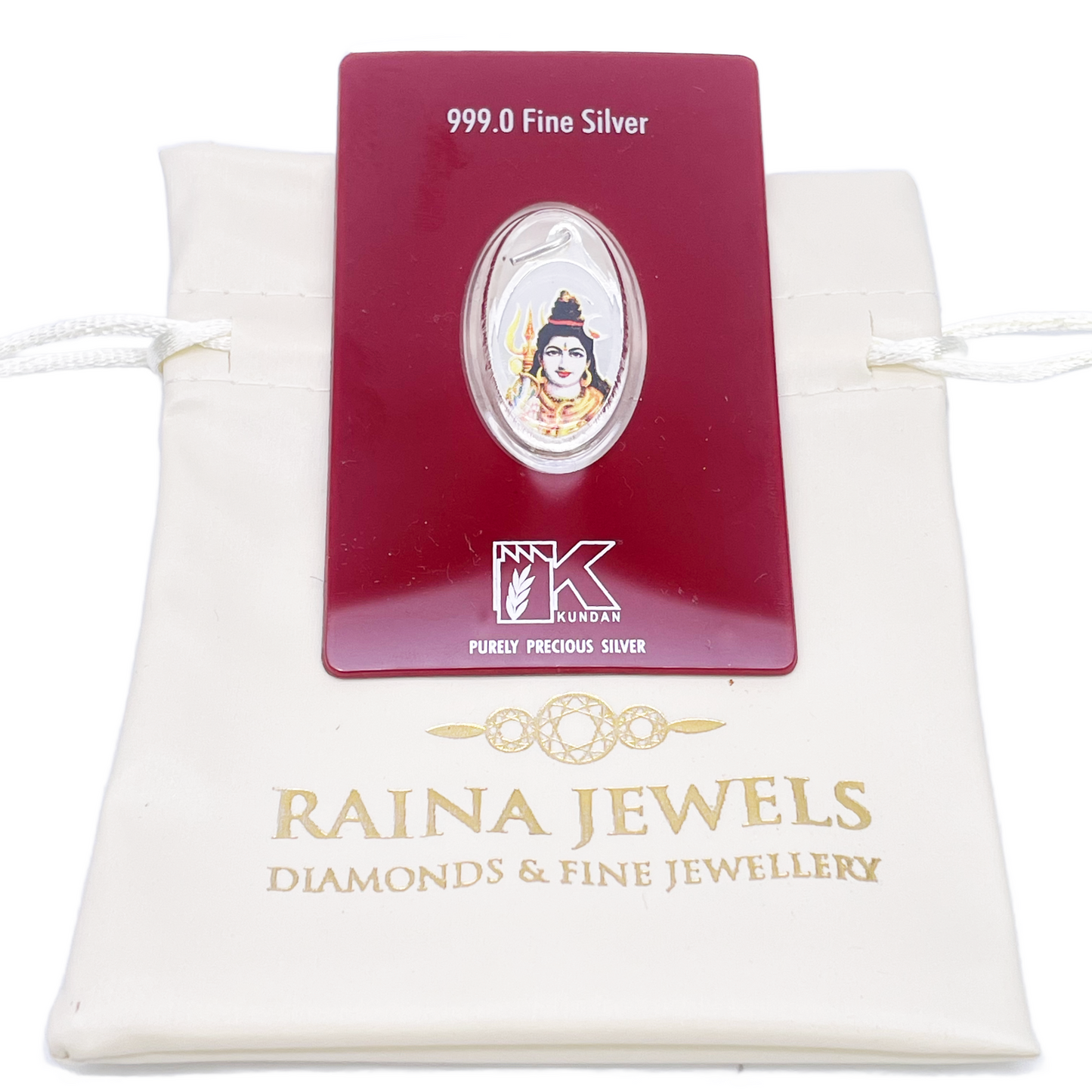 999.9 Pure Silver 5 Grams Coloured Shankar / Shiva Pendant Sealed Pack