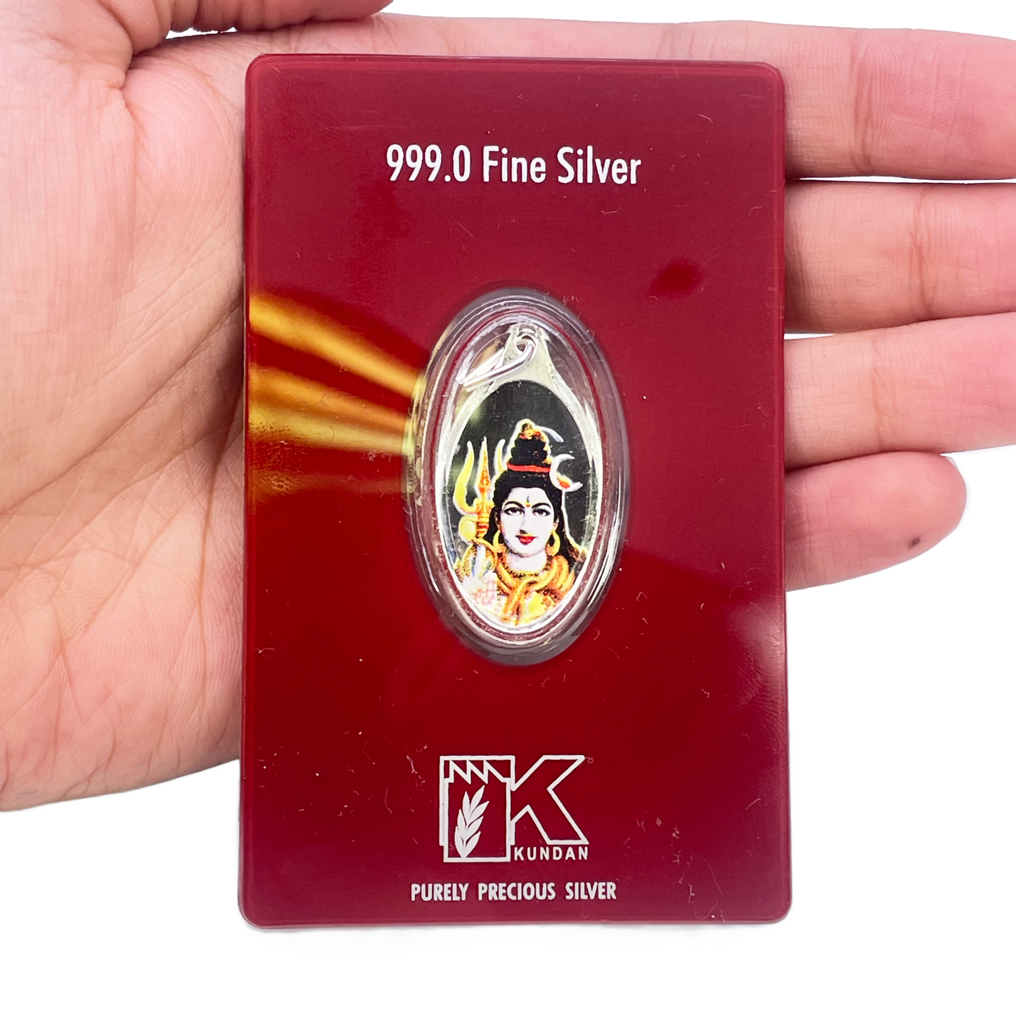 999.9 Pure Silver 5 Grams Coloured Shankar / Shiva Pendant Sealed Pack