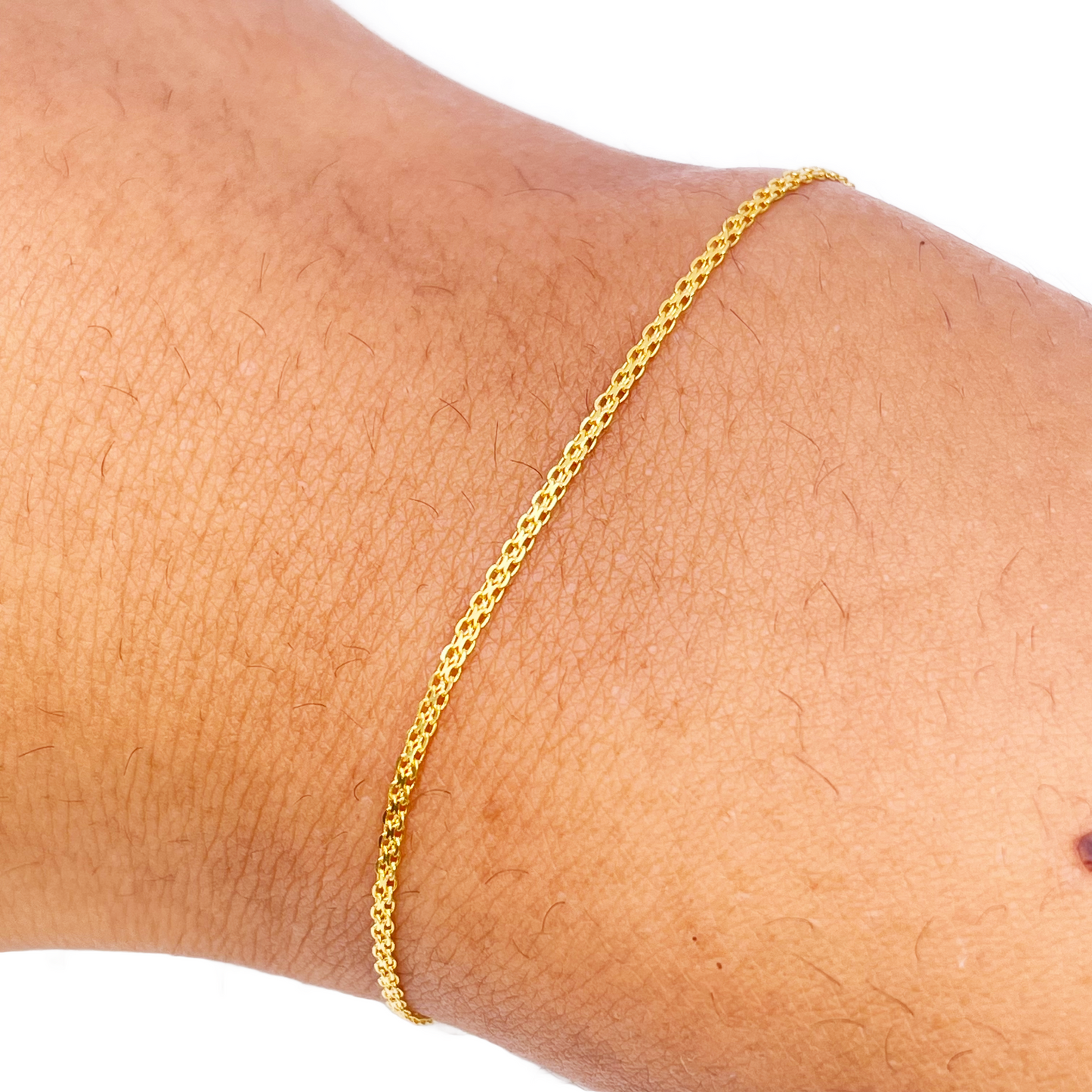 22ct Yellow Gold Flat High Polished Thin Minimalist Bracelet 7'' inch 1.5mm