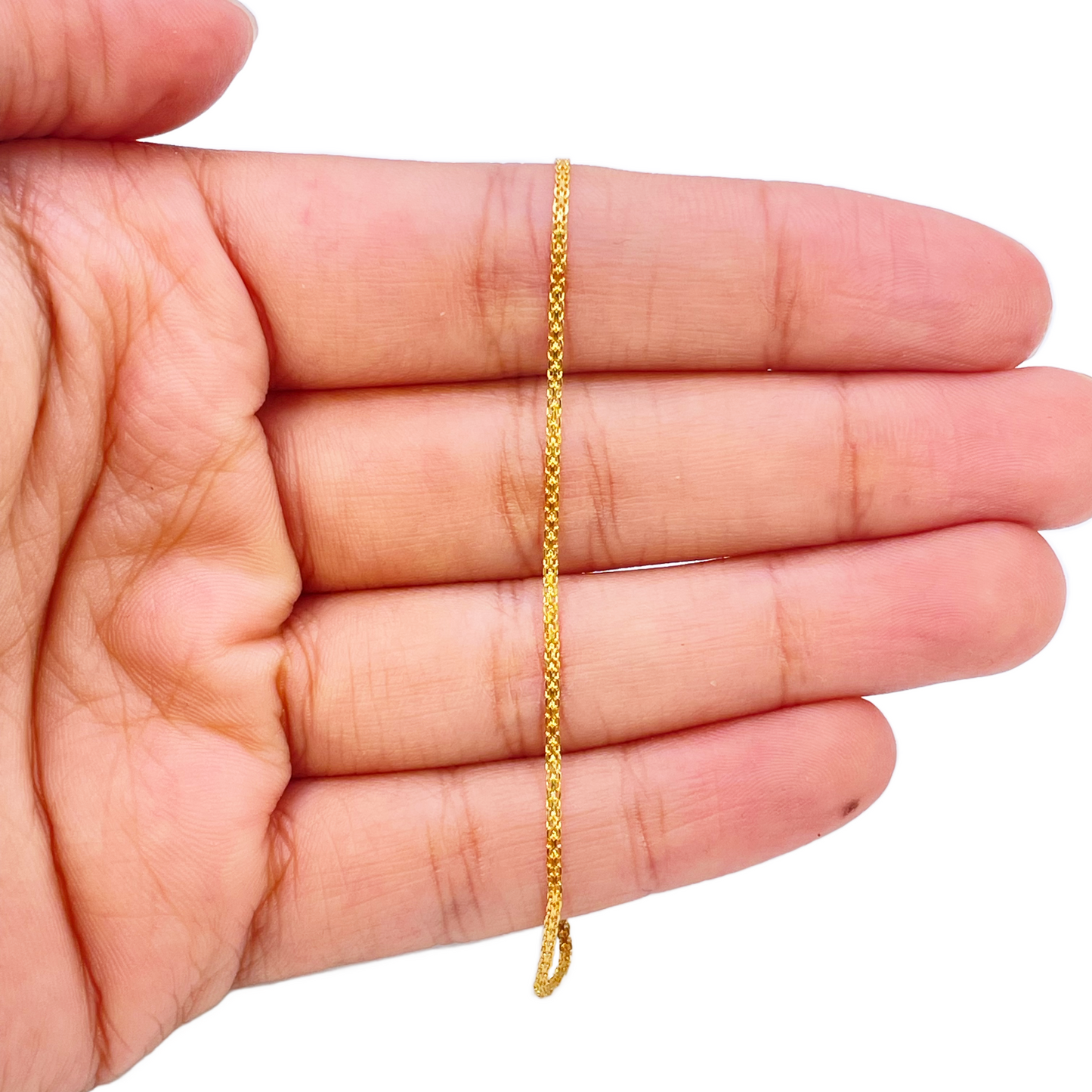 22ct Yellow Gold Flat High Polished Thin Minimalist Bracelet 7'' inch 1.5mm