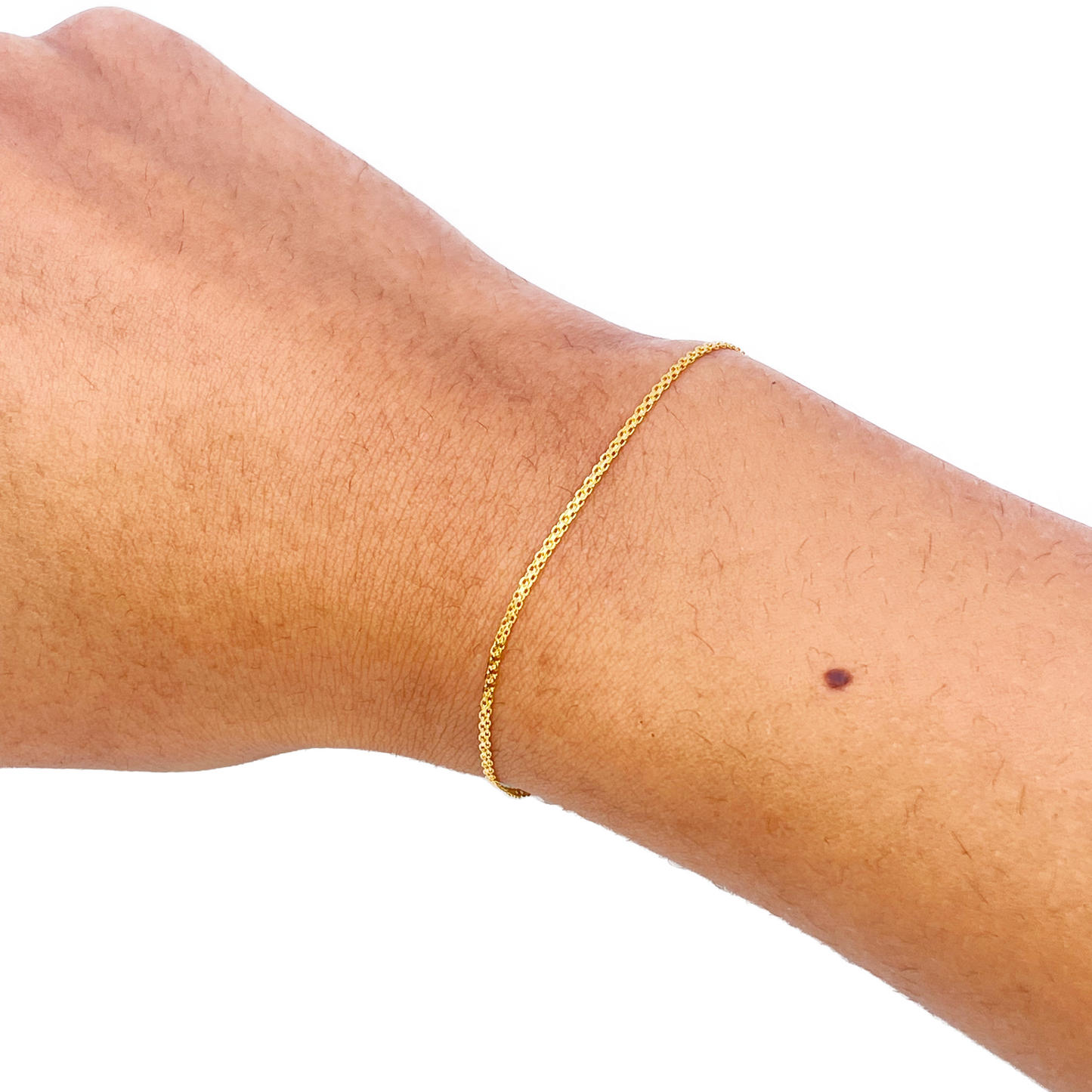22ct Yellow Gold Flat High Polished Thin Minimalist Bracelet 7'' inch 1.5mm