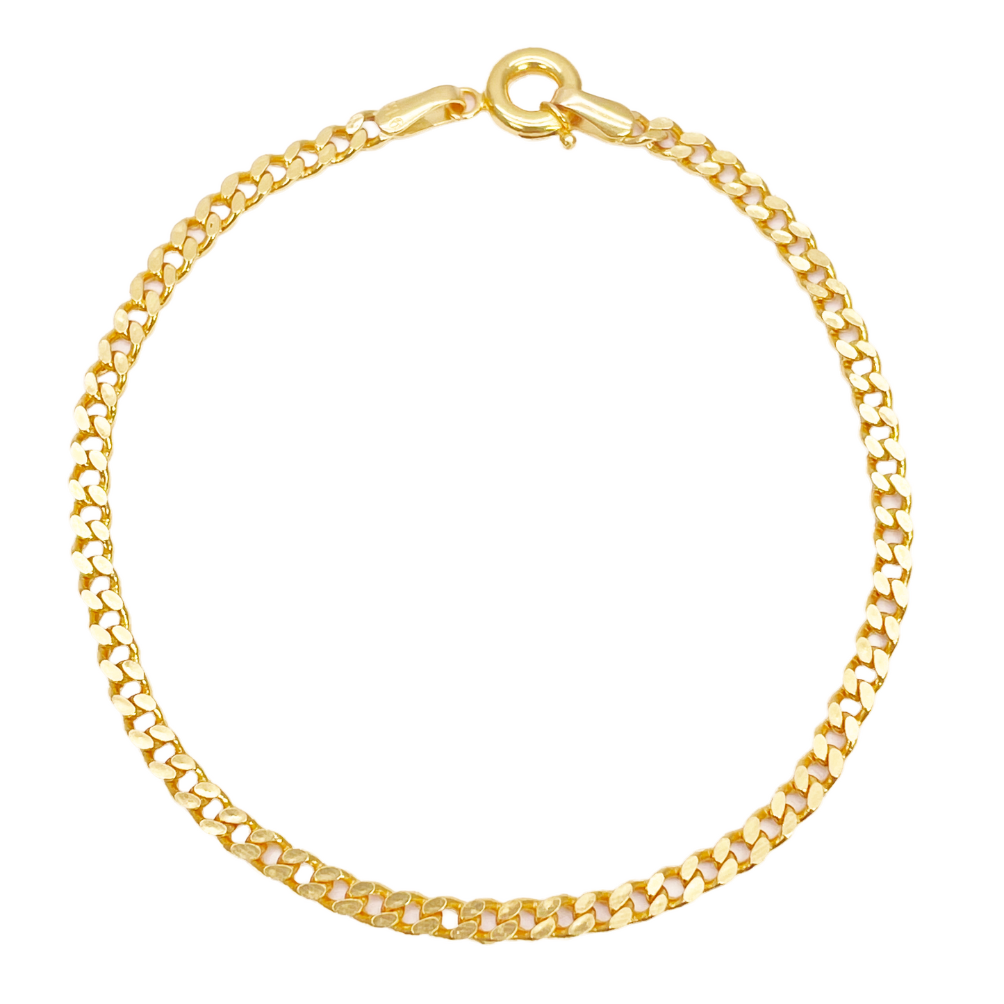 22ct Gold Curb Link Bracelet High Polished Plain 6.8 Inches
