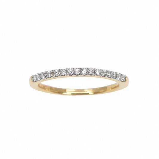 14ct Yellow Gold Natural Diamond Half Eternity Ring Pave 0.20ct