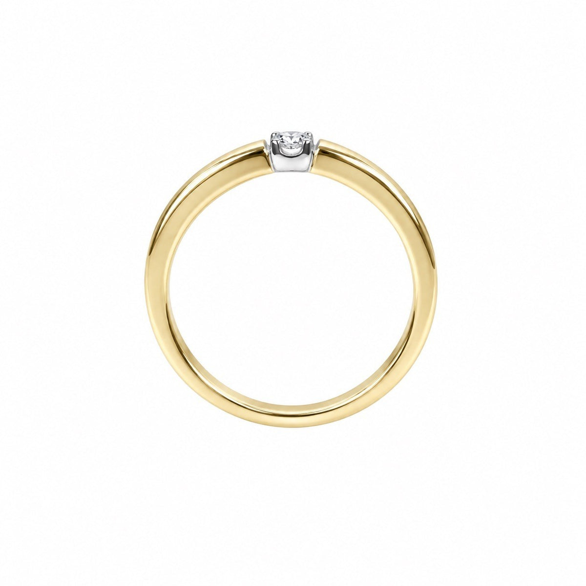 14ct Yellow Gold Diamond Solitaire Ring Tension Style Band 0.05ct