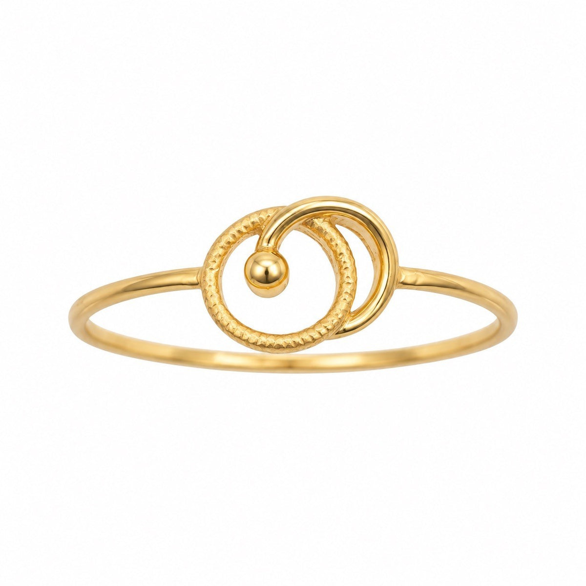 22ct Yellow Gold Double Swirl Ring High Polished Wave Design