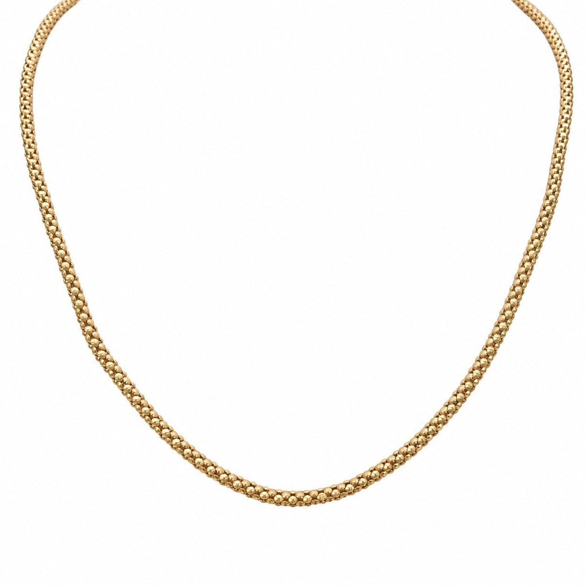 22ct Yellow Gold Popcorn Chain Necklace Textured Link Design