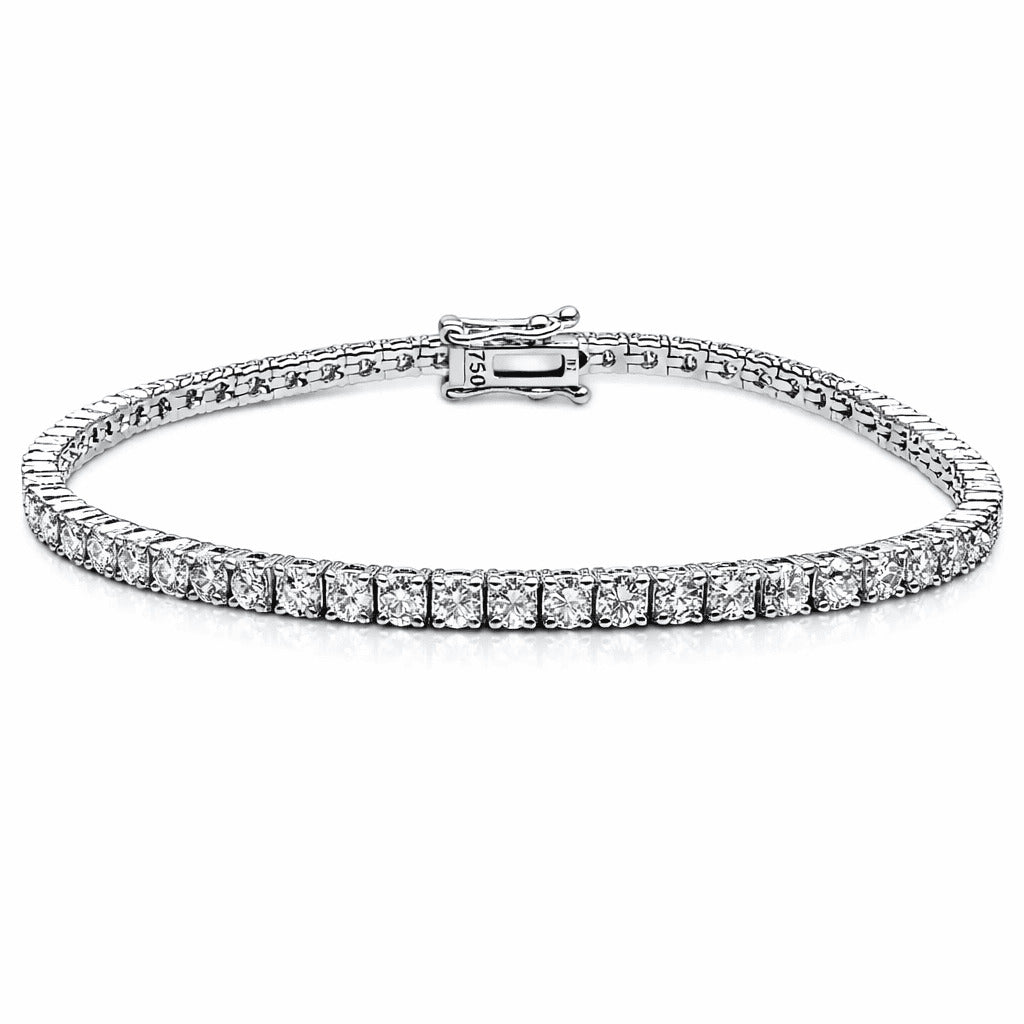 18ct White Gold Diamond Tennis Bracelet 4claw 3.7ct