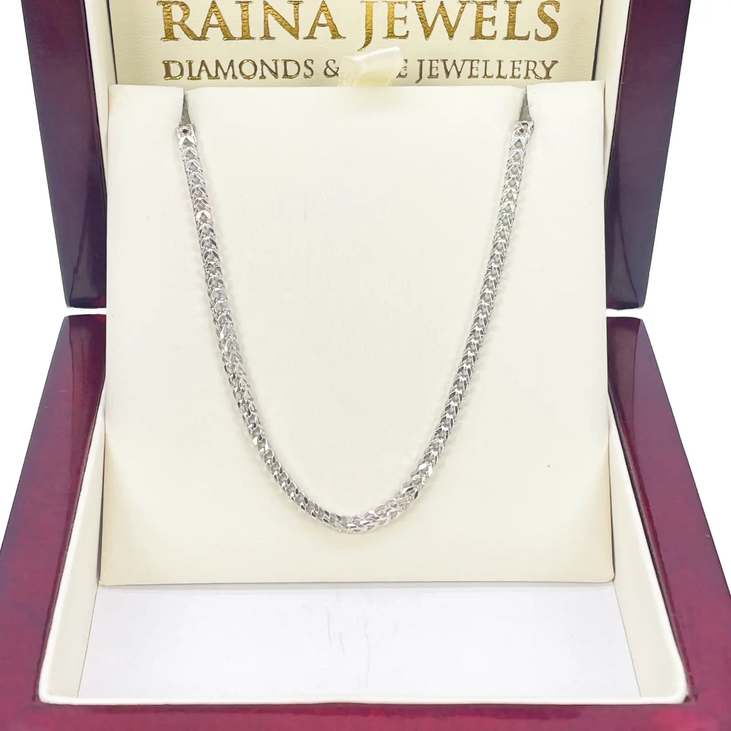 Platinum Foxtail Chain Necklace 23" Inches & 2.6mm Width  Diamond Bracelets