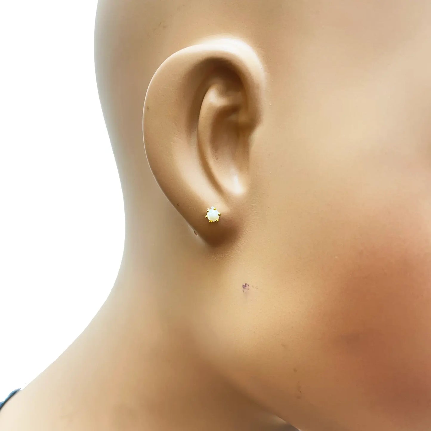 22ct Yellow Gold Children's Freshwater Pearl Claw Stud Earrings 4.3mm 